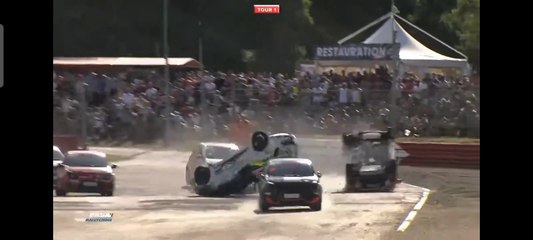 Rallycross France 2023 Loheac Twingo Cup Corolleur Danveau Big Crash Rolls