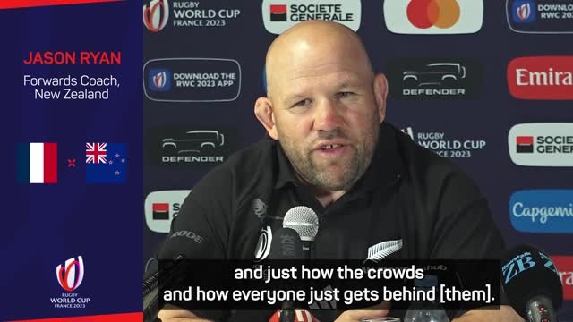 All Blacks fans are 'a little dry' compared to France's - Ryan