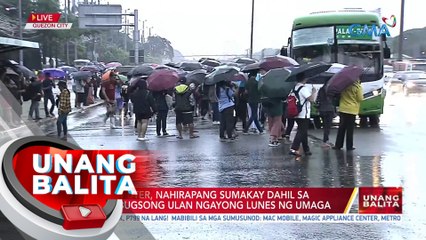Mga commuter, nahirapang sumakay dahil sa pabugso-bugsong ulan ngayong Lunes ng umaga | UB