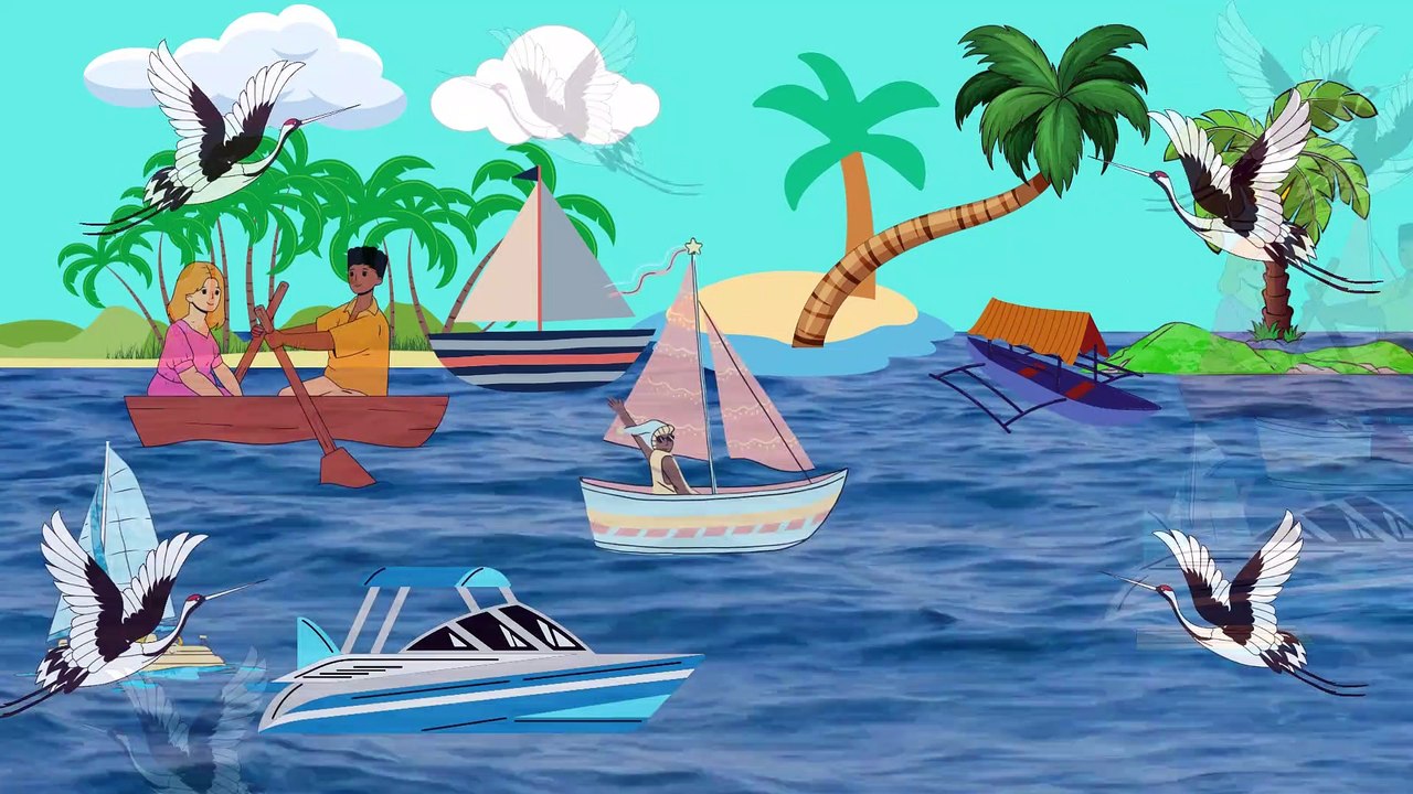 Video animasi - pulau - perahu boat