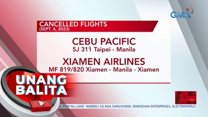 Cancelled flights as of 7:07 AM (September 4, 2023) | UB