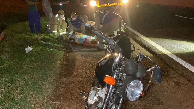 Motociclista fica ferido ao cair de moto na PRc 467 em Cascavel
