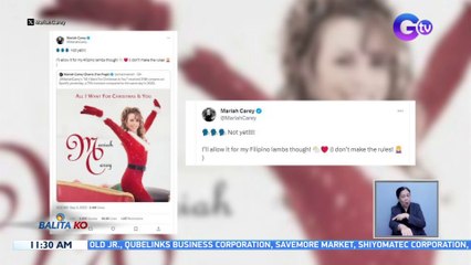 Mariah Carey, nagbiro na puwede na raw patugtugin ng Pinoy fans ang 'All I Want For Christmas Is You' kahit September pa lang | BK