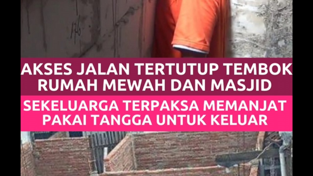 Akses jalan ditutup tembok