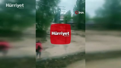 Kayseri'de sel suları kamyonu sürükledi! O anlar kamerada