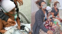 Çocuğa sahte oksijen maskesi takıp dilendi…