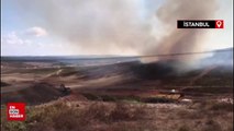 Sancaktepe’de çıkan ot yangını helikopter müdahalesiyle söndürüldü