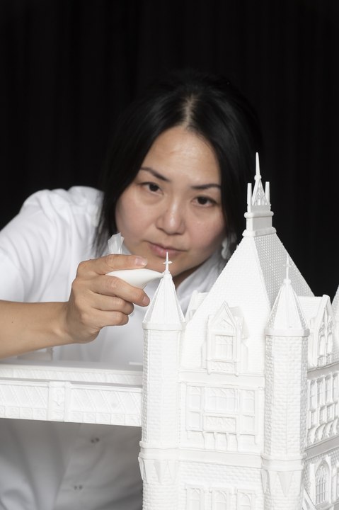 A giant sculpture of London’s iconic Tower Bridge has been created – made entirely from sugar
