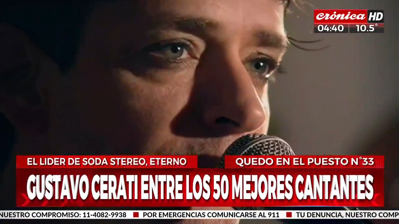 Gustavo Cerati fue elegido entre los 50 mejores cantantes del mundo