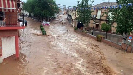 Gran tromba de agua en Guadamur, Toledo