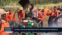 Patroli, Petugas Bergerak Cepat Padamkan Api Karhutla di Pemalang