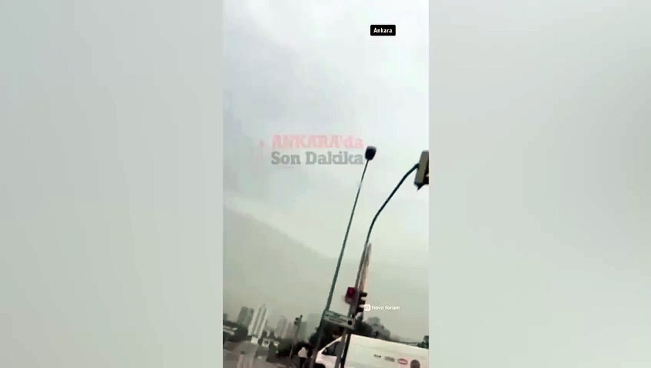 Ankara'da savaş uçağı parçasının otoparka düşme anı saniye saniye kamerada