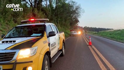 Batida entre carro e caminhão deixa vítima ferida na PR 180 em Cascavel
