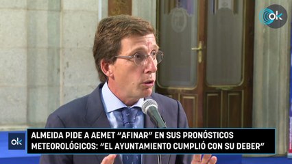 Almeida pide a Aemet "afinar" en sus pronósticos meteorológicos: "El Ayuntamiento cumplió con su deber"