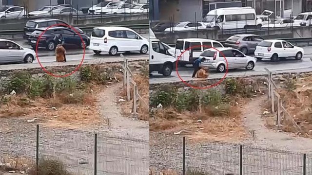 Sokak ortasında kadına şiddet