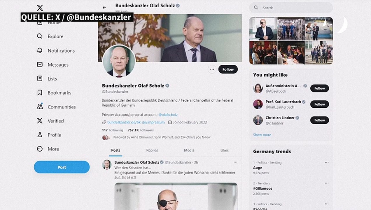 Kanzler mit Augenklappe