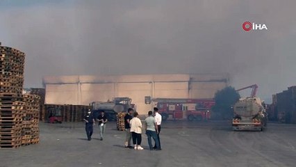 Palet fabrikasında yangın