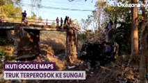 Ikuti Google Maps, Truk Terjun ke Sungai di Lamongan