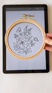 Kit de broderie Bouquet de fleur, broderie pour les débutants, tutoriel vidéo