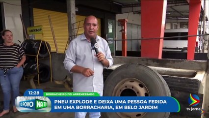 Borracheiro é arremessado após pneu explodir durante calibragem