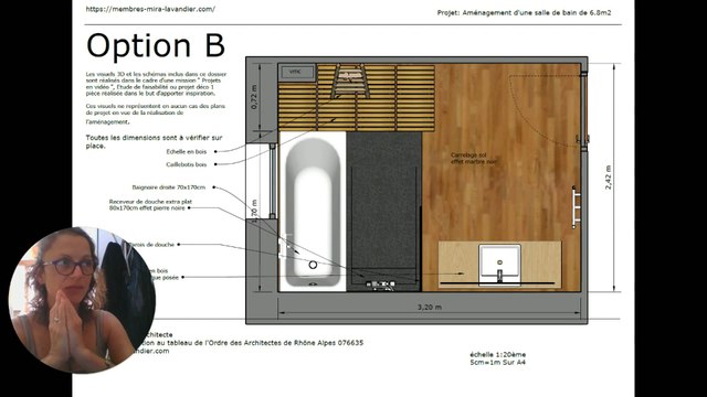 Salle de bain avec douche et baignoire en enfilade