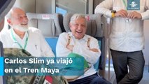 Dan a conocer imágenes inéditas del Tren Maya, con todo y Carlos Slim a bordo