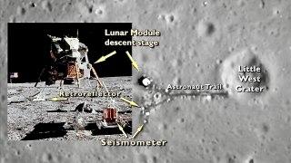 Moon Photo Shows Apollo 11 Landing Site & Astronaut Tracks Taken by A Lunar Reconnaissance Orbiter