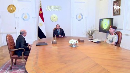 الرئيس عبد الفتاح السيسي يجتمع مع وزير العدل ورئيس الهيئة الهندسية للقوات المسلحة