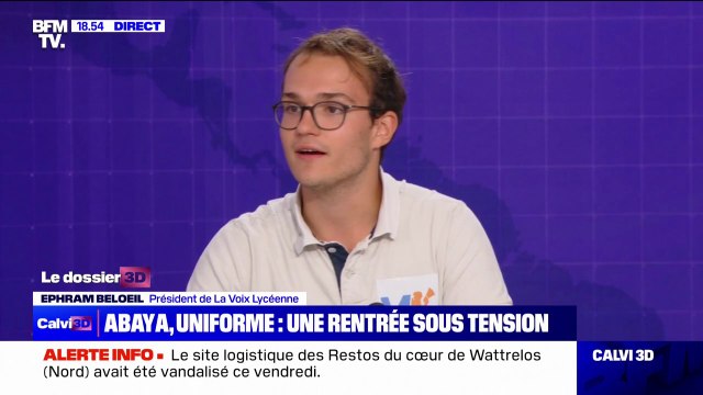 Abaya à l'école: Ce n'est pas à l'État de choisir si l'abaya est un vêtement religieux mais aux instances religieuses , pour Ephram Beloeil, président de La Voix Lycéenne