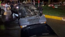 Elazığ'da Otomobil Ters Döndü ve Yanarak Sürücü Yaralandı
