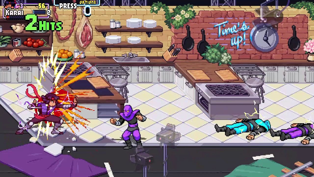 TMNT Shredder's Revenge Gnarly Difficulty Stage 01 Karai Solo