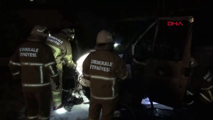 Kırıkkale'de Cam Yüklü Kamyonet Yangını