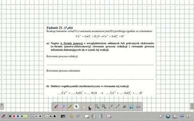 ZADANIE 21 AM 2010 REDOKS KWASOWY_ Ce^(4+)+AsO3^(3-)+H2O Ce^(3+)+AsO4^(3-)+H^(+)