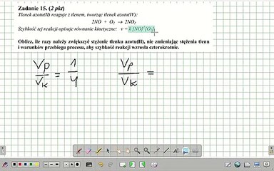 ZADANIE 15 CKE 2007 SZYBKOŚĆ REAKCJI CHEMICZNEJ