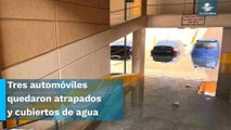 Fuga de agua de más de 8 horas inunda estacionamiento; fue causada por incremento de presión