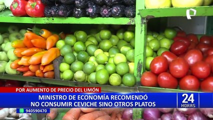 Contreras ofrece como solución a crisis del limón hacer más "arroz con marisco o pollo saltado"