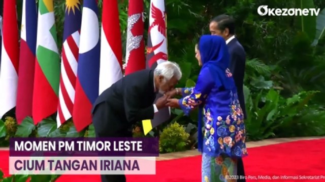 Hadiri KTT ASEAN, PM Timor Leste Xanana Gusmao Cium Tangan Iriana Jokowi