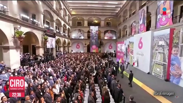 Entre aplausos, reciben al presidente López Obrador en sexto Informe de Gobierno de Alfredo del Mazo