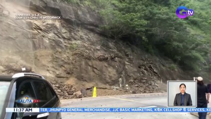 Pagbagsak ng malalaking tipak ng bato, nakunan sa video | BK