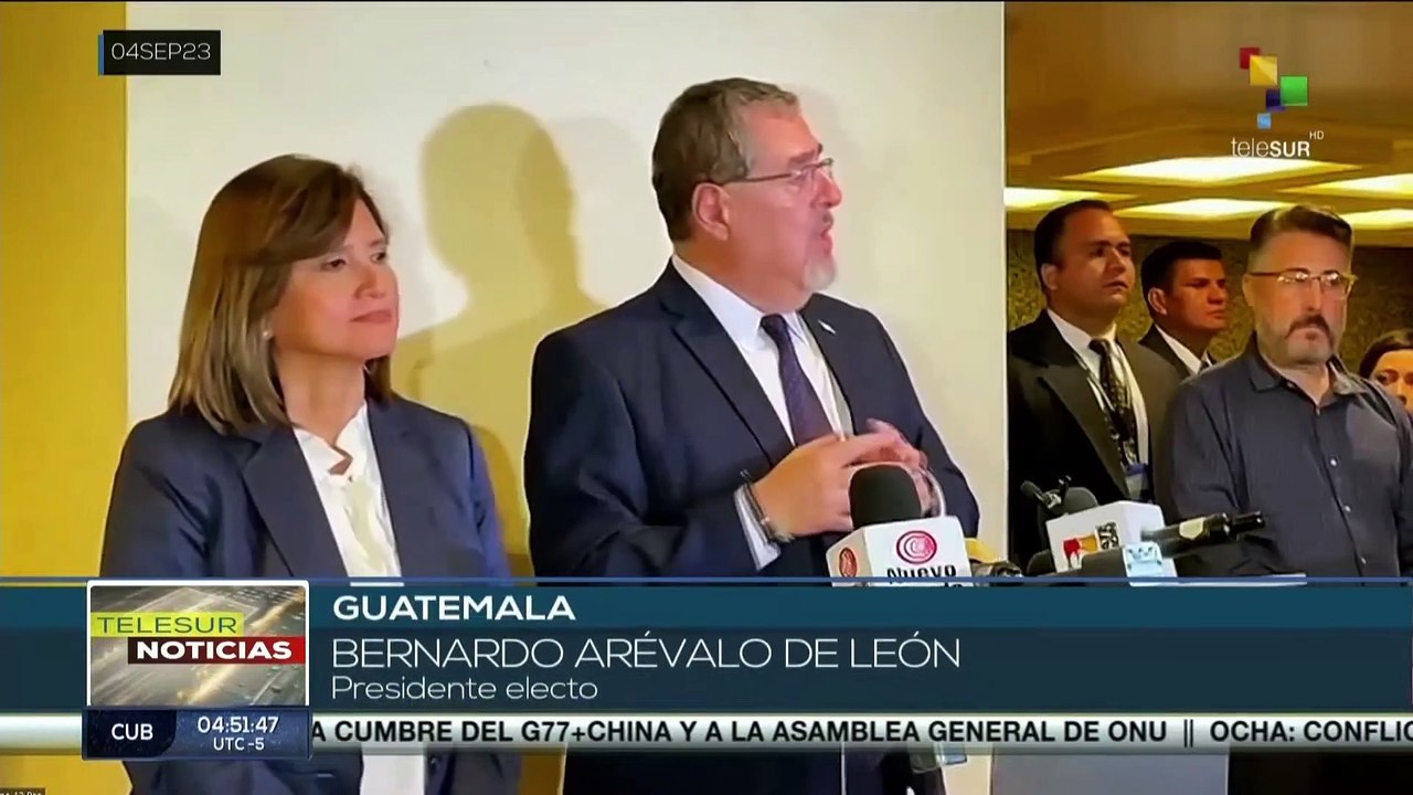 Binomio presidencial electo de Guatemala asiste a la primera reunión de cambio de mando