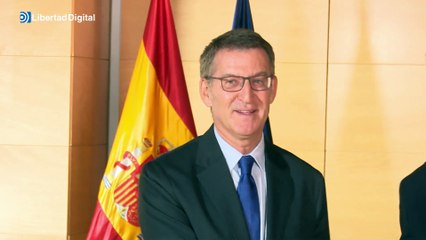 Primera reunión pública entre Feijóo y Abascal en el Congreso