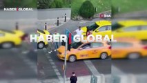 İstanbul’da taksici ve kadın müşterilerin tekmeli kavgası kamerada: Yere savurduğu kadın çanta fırlattı
