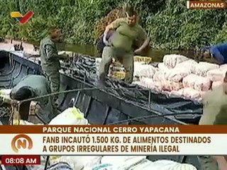 Download Video: Amazonas | FANB incautó 1.500 KG. de alimentos para mineros ilegales del Parque Nacional Yapacana