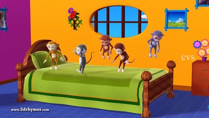 Five Little Monkeys Jumping on the bed - 3D Animation English Nursery rhyme for children