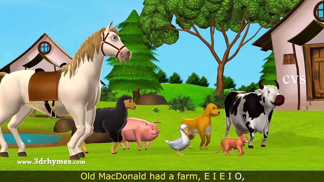 Old MacDonald Had A Farm - 3D Animation English Nursery Rhymes & Songs ...