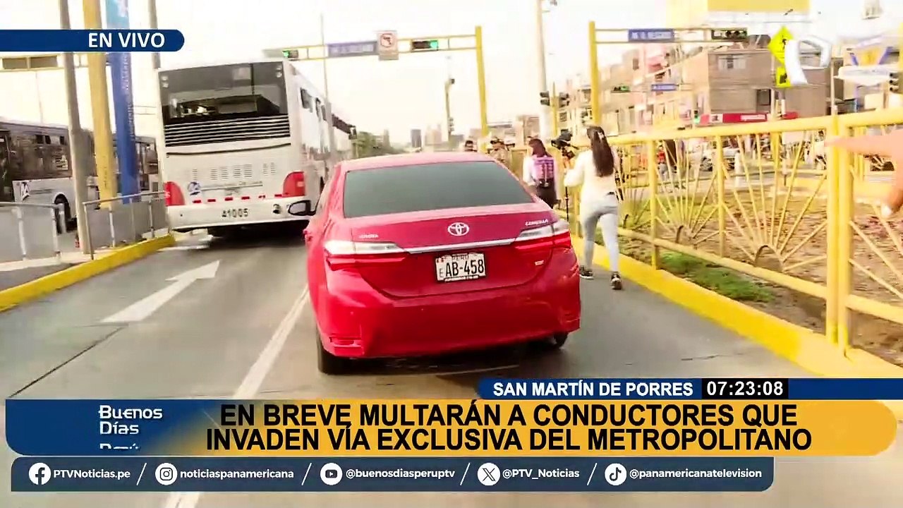SMP: intervienen y multan a conductores que invaden vía exclusiva del Metropolitano