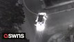 Dramatic footage shows BMW driver leading police on high-speed chase before crashing into car and wall