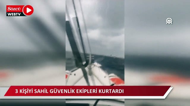 Denizde sürüklenen 3 kişiyi sahil güvenlik ekipleri kurtardı