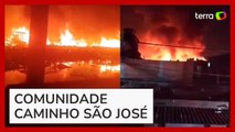 Incêndio atinge comunidade e destrói mais de 100 casas em Santos