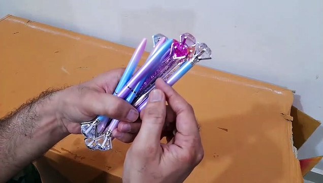 Unboxing and Review of Big Crystal Diamond Ballpoint Pen Bling Metal Ballpoint Pen Office Supplies Gift Pens For Christmas Wedding Birthday